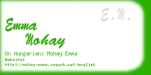 emma mohay business card
